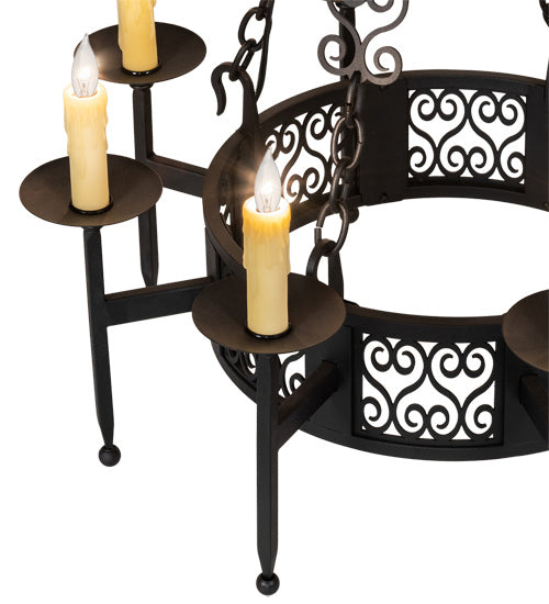 Meyda Tiffany 228282 Eight Light Chandelier, Textured Black