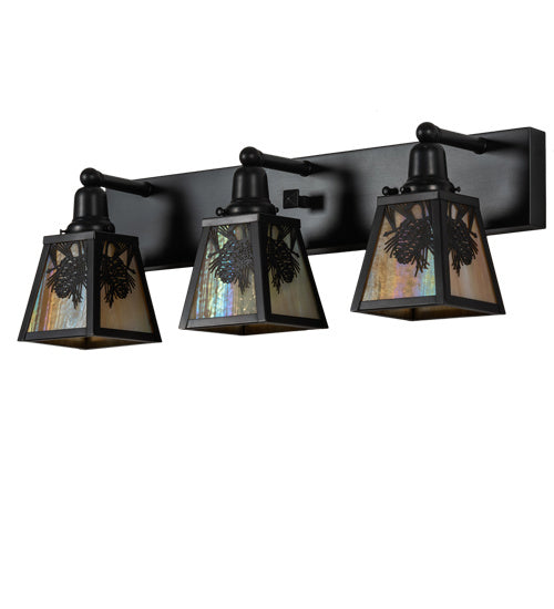 Meyda Tiffany 230172 Three Light Vanity, Craftsman Brown,Oil Rubbed Bronze