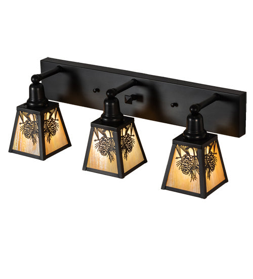 Meyda Tiffany 230172 Three Light Vanity, Craftsman Brown,Oil Rubbed Bronze