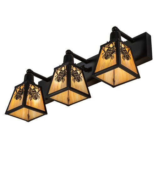 Meyda Tiffany 230172 Three Light Vanity, Craftsman Brown,Oil Rubbed Bronze