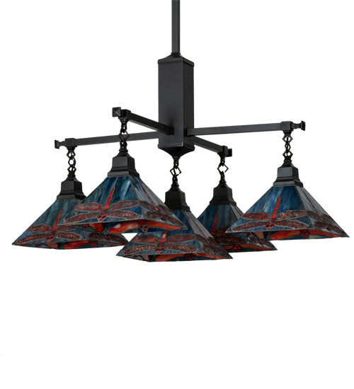 Meyda Tiffany 230380 Five Light Chandelier, Craftsman Brown