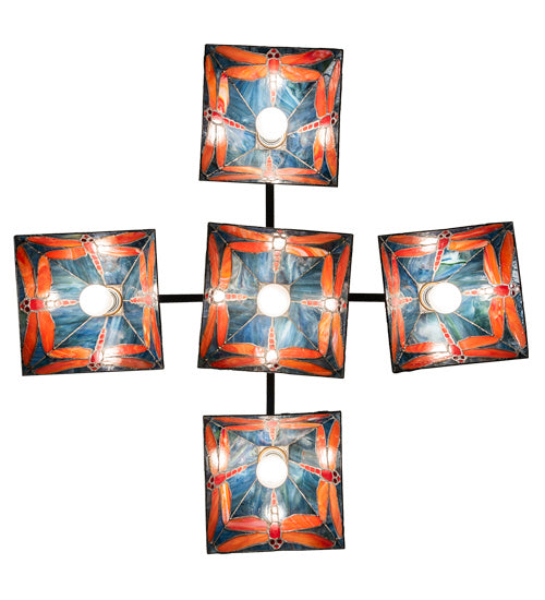 Meyda Tiffany 230380 Five Light Chandelier, Craftsman Brown