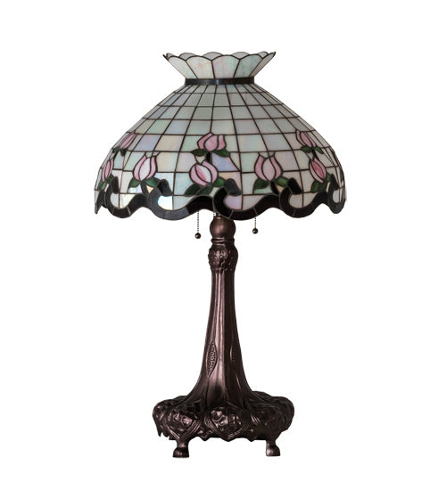 Meyda Tiffany 230471 Three Light Table Lamp, Mahogany Bronze
