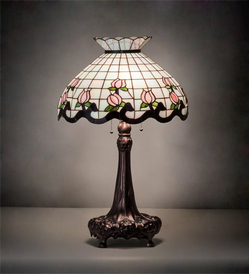 Meyda Tiffany 230471 Three Light Table Lamp, Mahogany Bronze