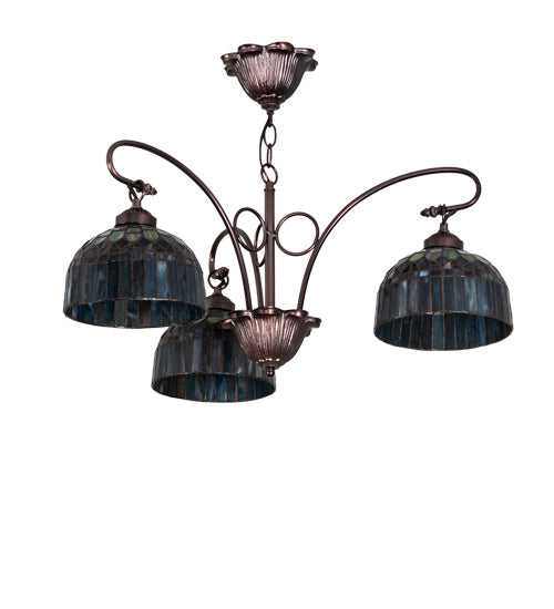Meyda Tiffany 231065 Three Light Chandelier, Mahogany Bronze