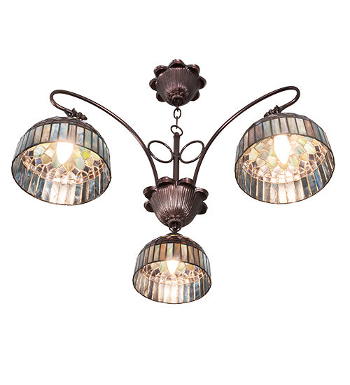 Meyda Tiffany 231065 Three Light Chandelier, Mahogany Bronze