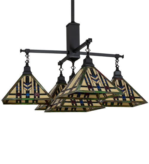 Meyda Tiffany 231684 Five Light Chandelier, Craftsman Brown