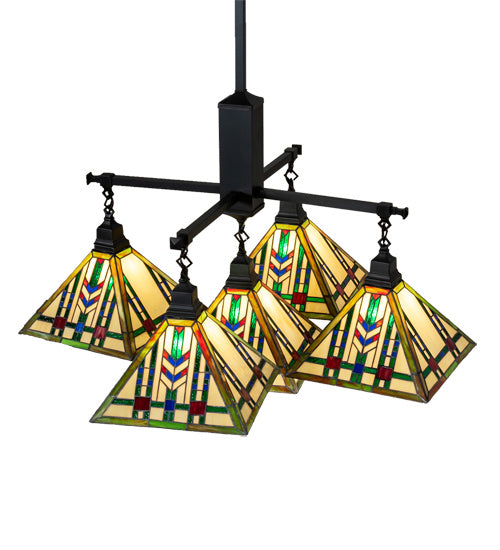 Meyda Tiffany 231684 Five Light Chandelier, Craftsman Brown