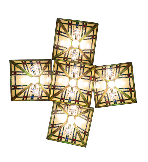 Meyda Tiffany 231684 Five Light Chandelier, Craftsman Brown