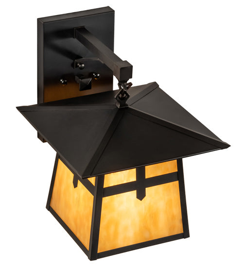 Meyda Tiffany 54728 One Light Wall Sconce, Craftsman Brown