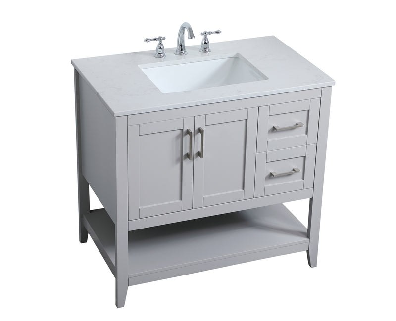 Elegant Lighting VF16036GR Single Bathroom Vanity, Grey