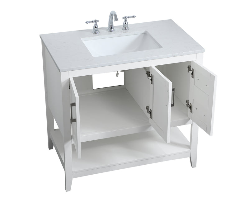 Elegant Lighting VF16036WH Single Bathroom Vanity, White