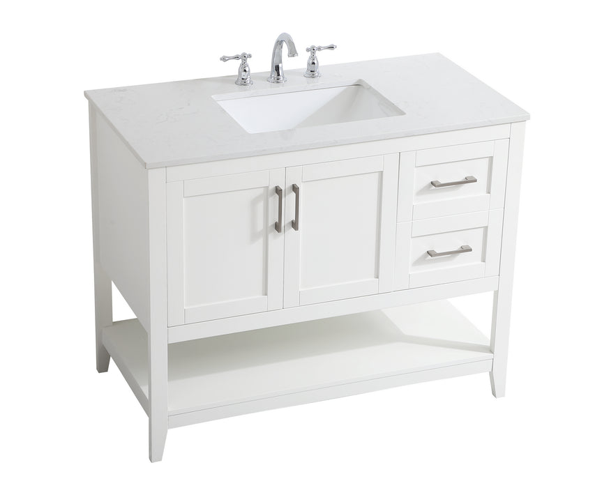 Elegant Lighting VF16042WH Single Bathroom Vanity, White