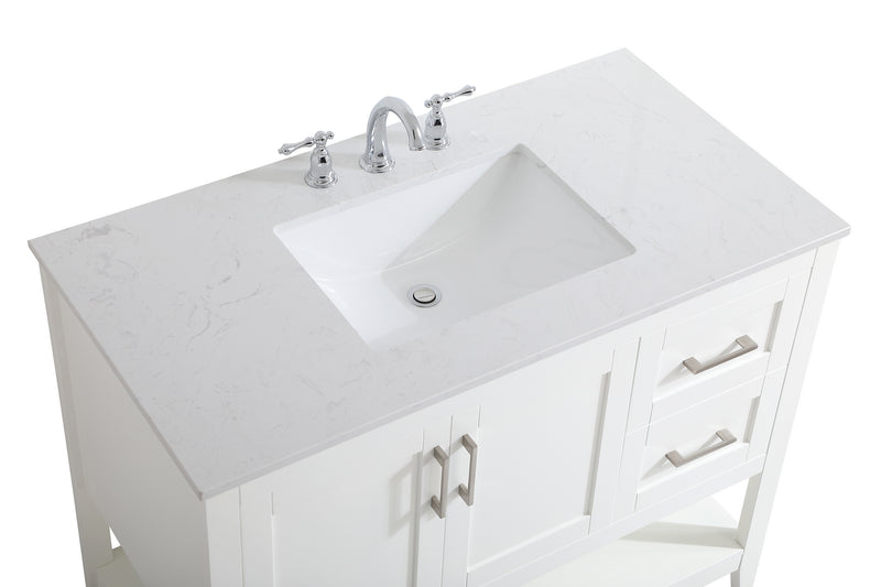 Elegant Lighting VF16042WH Single Bathroom Vanity, White