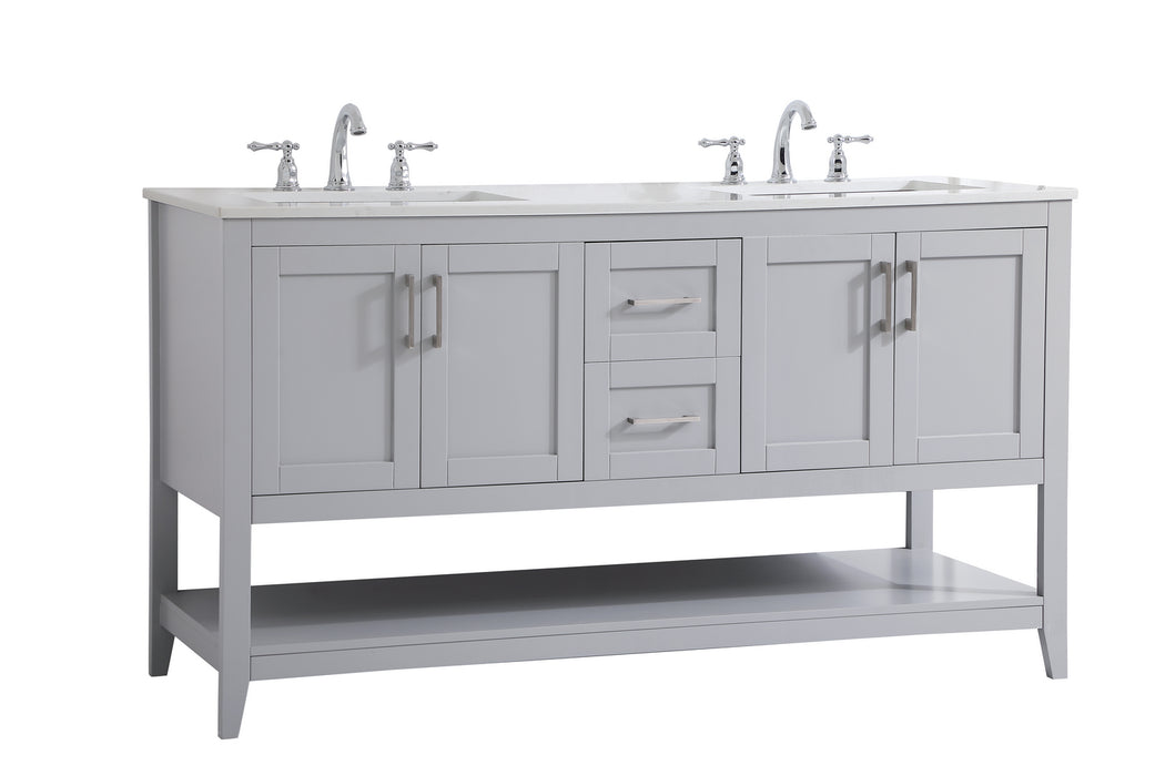 Elegant Lighting VF16060DGR Double Bathroom Vanity, Grey