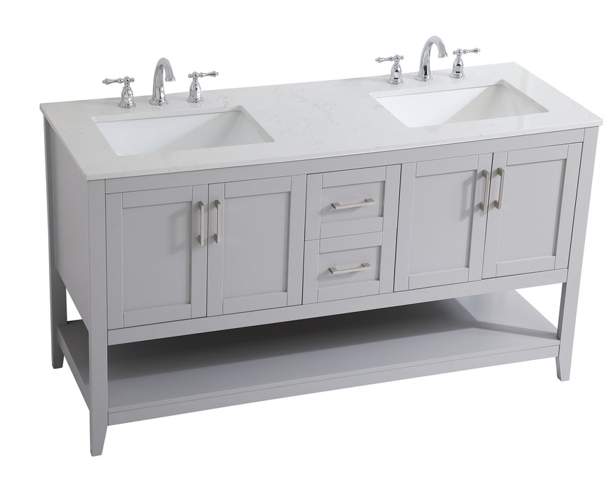 Elegant Lighting VF16060DGR Double Bathroom Vanity, Grey