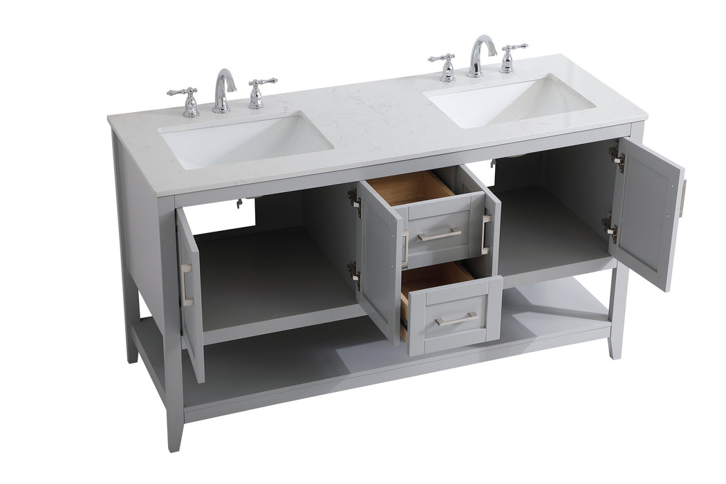 Elegant Lighting VF16060DGR Double Bathroom Vanity, Grey