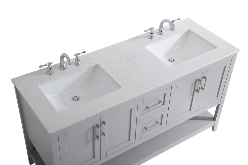 Elegant Lighting VF16060DGR Double Bathroom Vanity, Grey