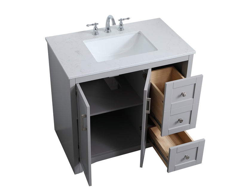 Elegant Lighting VF17036GR Single Bathroom Vanity, Grey