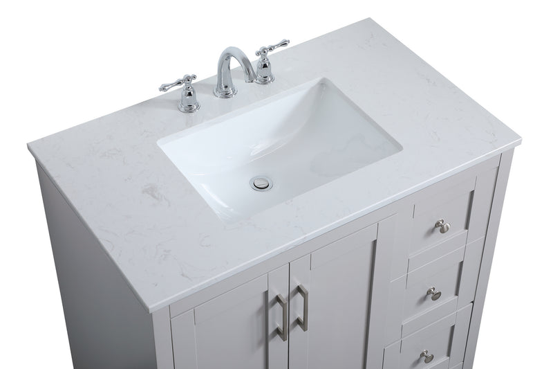 Elegant Lighting VF17036GR Single Bathroom Vanity, Grey
