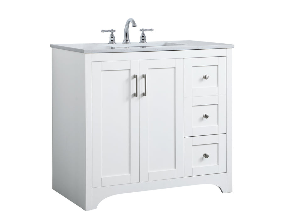 Elegant Lighting VF17036WH Single Bathroom Vanity, White