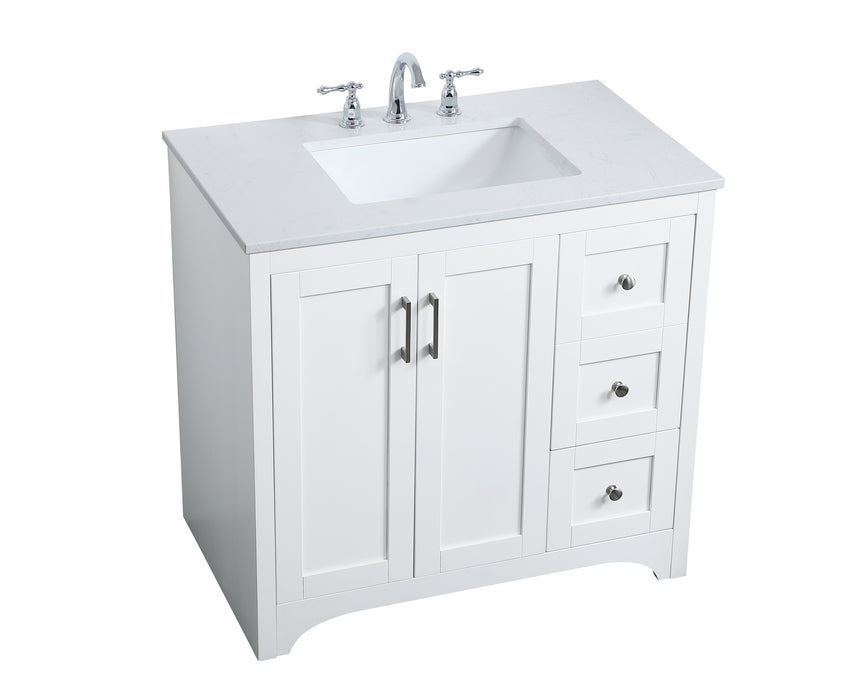 Elegant Lighting VF17036WH Single Bathroom Vanity, White