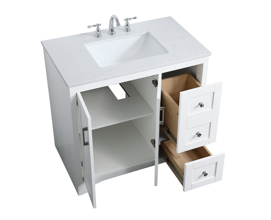 Elegant Lighting VF17036WH Single Bathroom Vanity, White