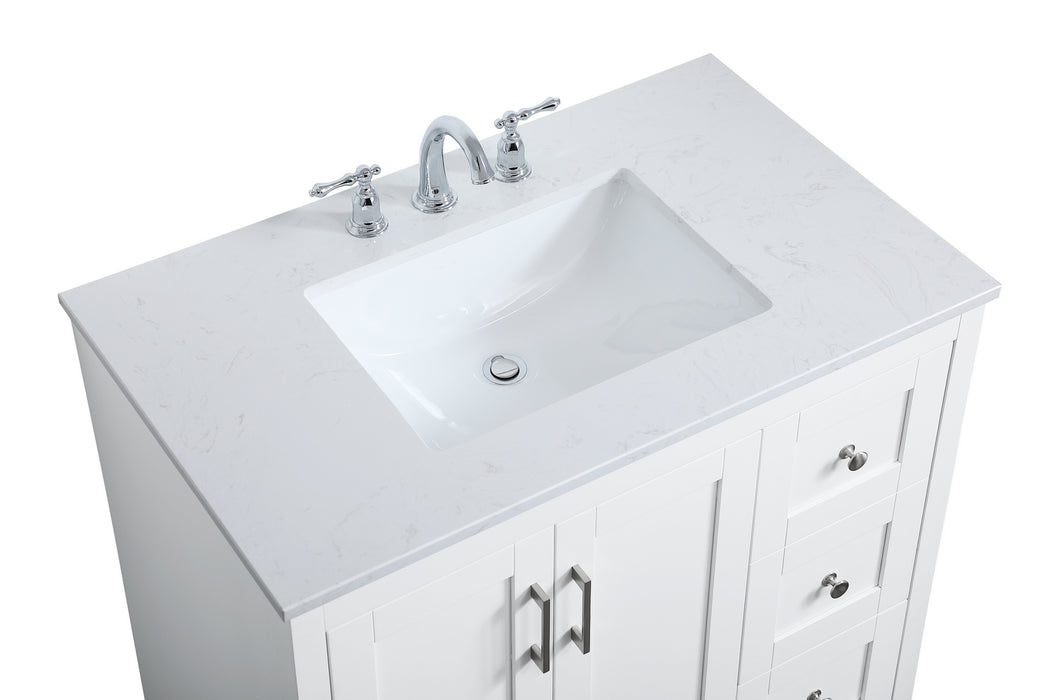 Elegant Lighting VF17036WH Single Bathroom Vanity, White