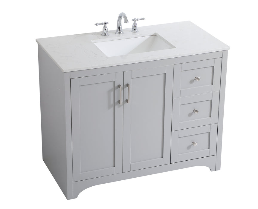 Elegant Lighting VF17042GR Single Bathroom Vanity, Grey