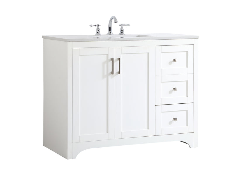 Elegant Lighting VF17042WH Single Bathroom Vanity, White