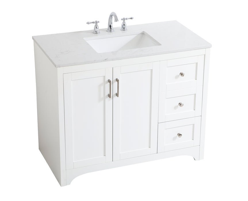 Elegant Lighting VF17042WH Single Bathroom Vanity, White