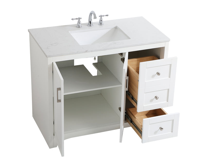 Elegant Lighting VF17042WH Single Bathroom Vanity, White