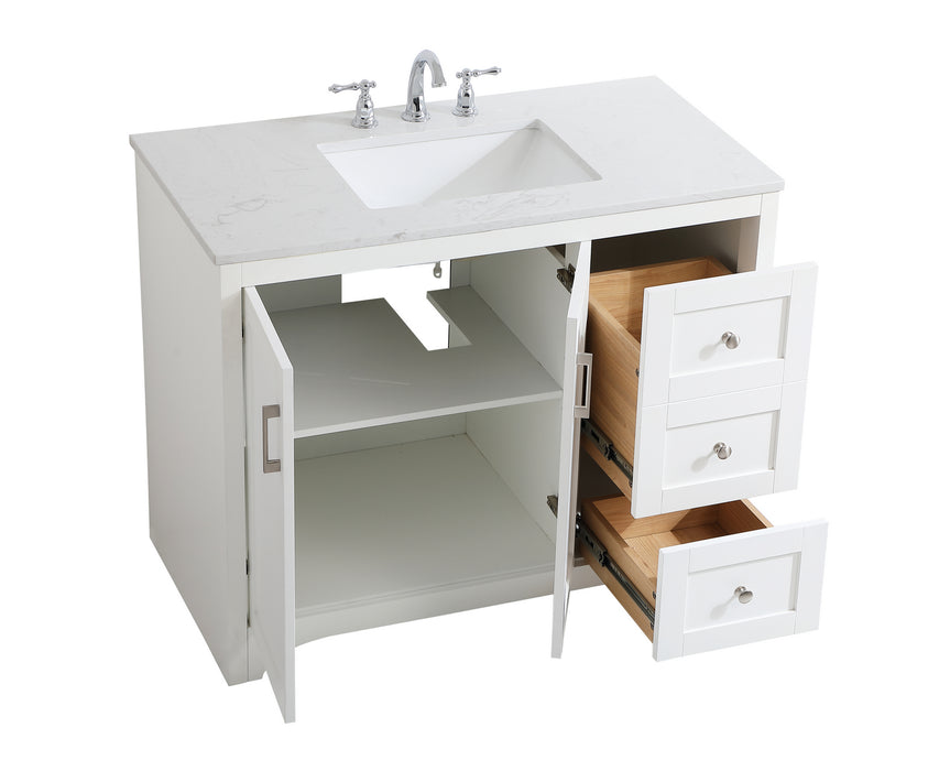 Elegant Lighting VF17042WH Single Bathroom Vanity, White