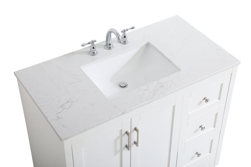 Elegant Lighting VF17042WH Single Bathroom Vanity, White