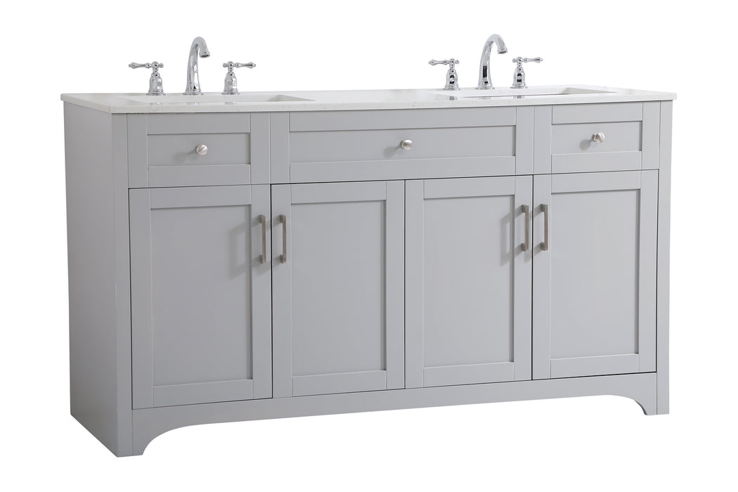 Elegant Lighting VF17060DGR Double Bathroom Vanity, Grey