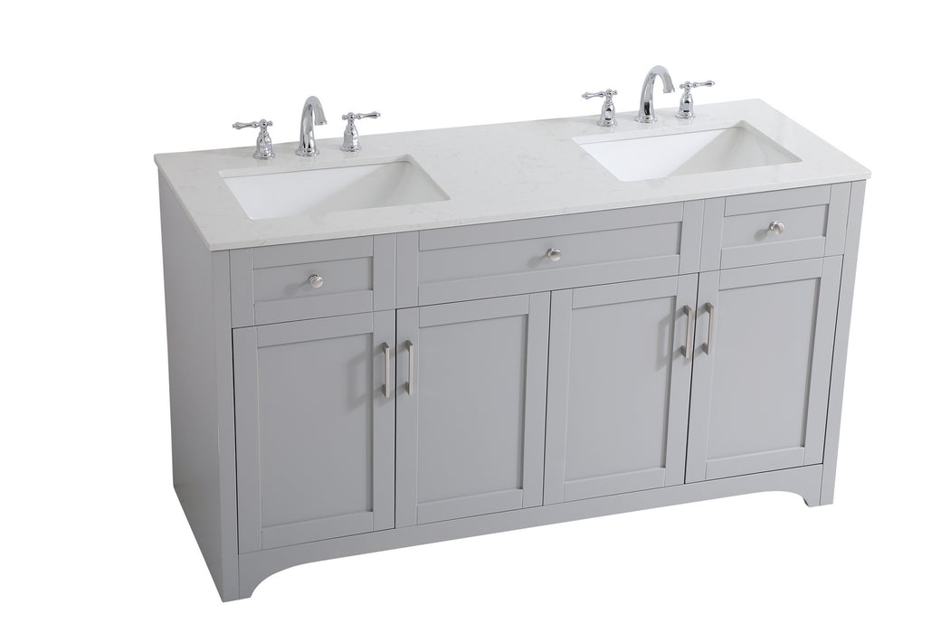 Elegant Lighting VF17060DGR Double Bathroom Vanity, Grey
