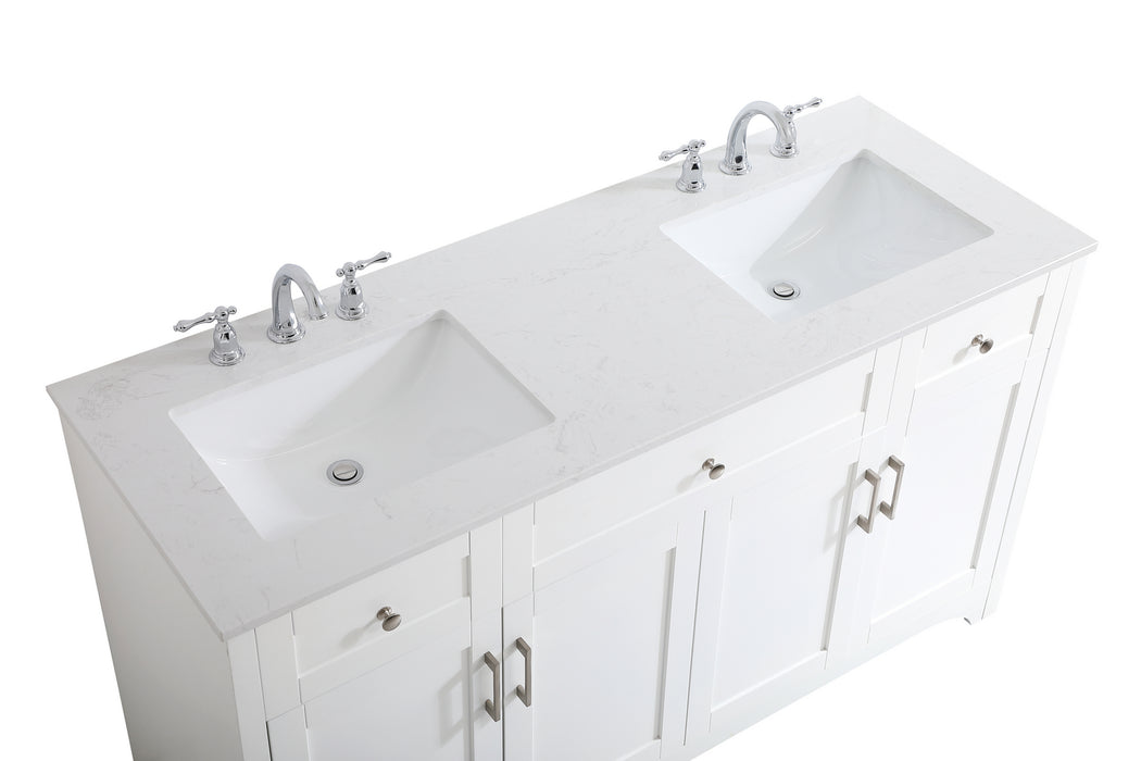 Elegant Lighting VF17060DWH Double Bathroom Vanity, White