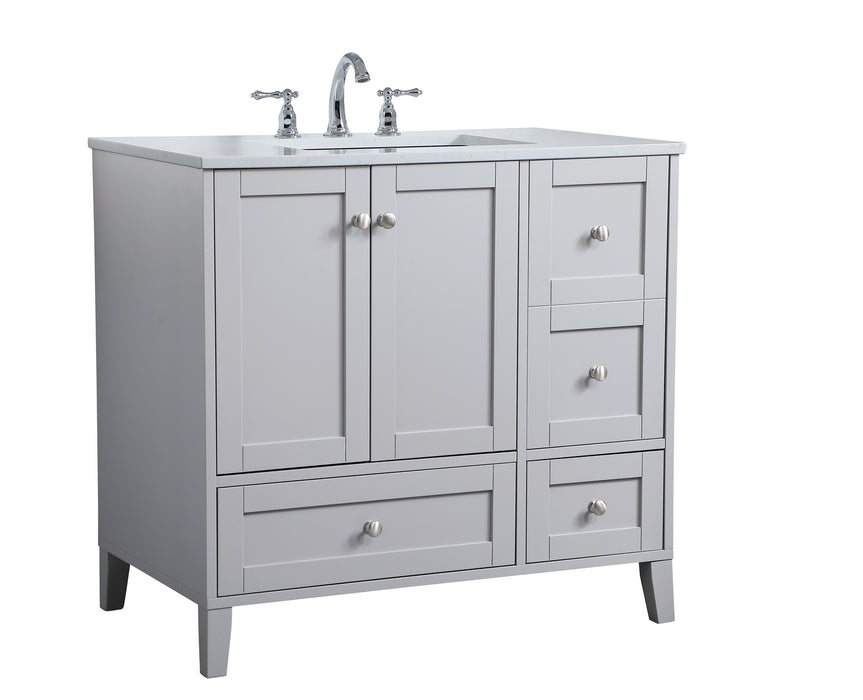Elegant Lighting VF18036GR Single Bathroom Vanity, Grey