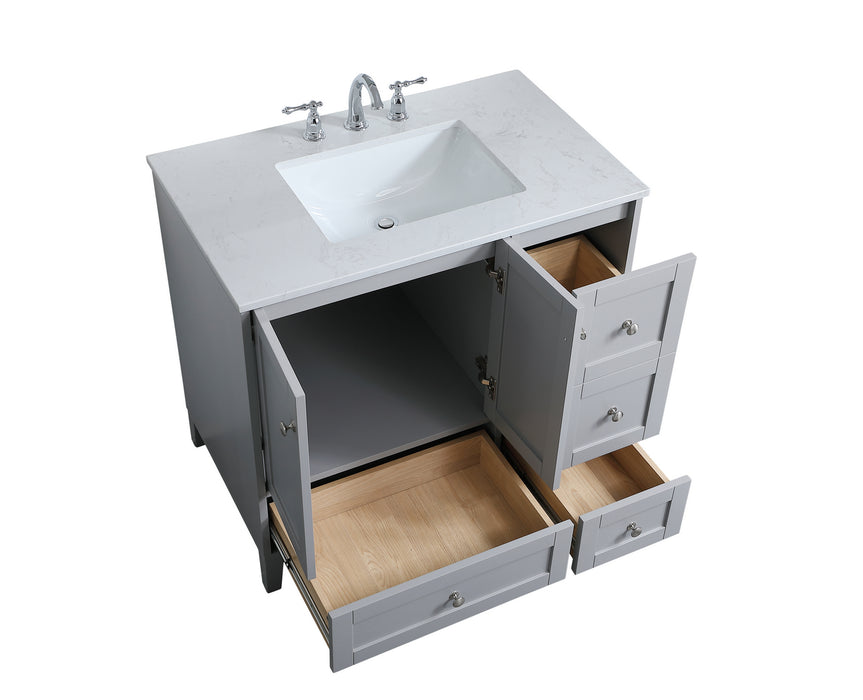 Elegant Lighting VF18036GR Single Bathroom Vanity, Grey