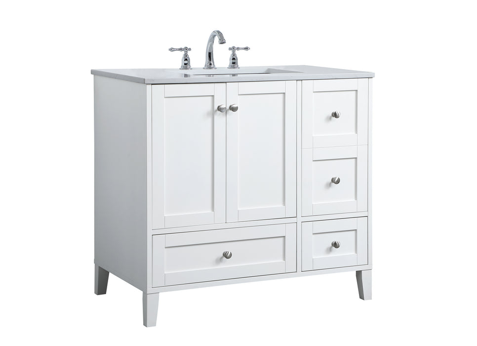 Elegant Lighting VF18036WH Single Bathroom Vanity, White