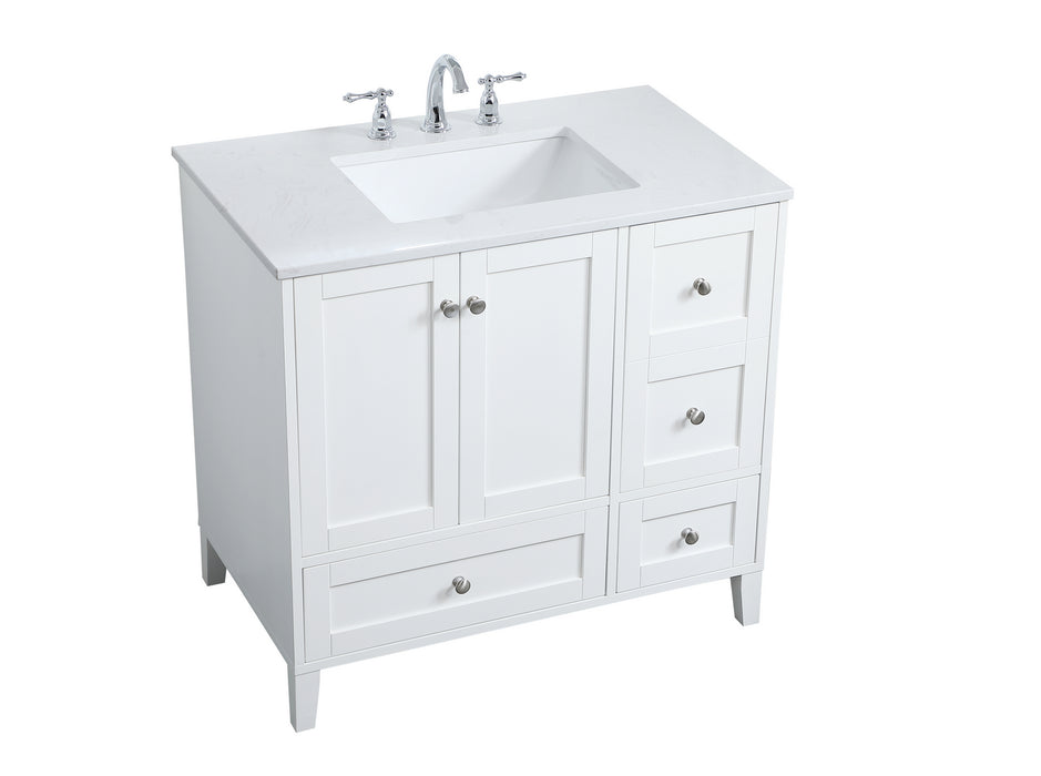 Elegant Lighting VF18036WH Single Bathroom Vanity, White