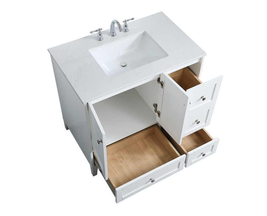 Elegant Lighting VF18036WH Single Bathroom Vanity, White
