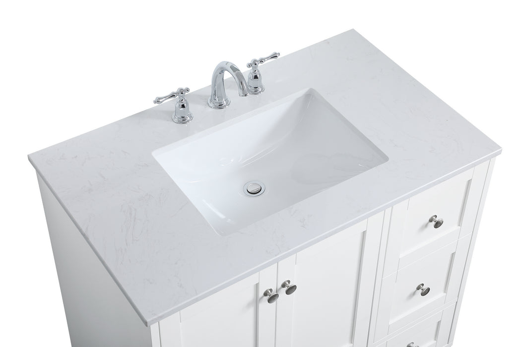 Elegant Lighting VF18036WH Single Bathroom Vanity, White