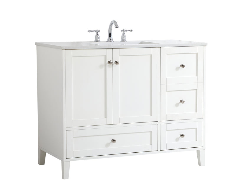 Elegant Lighting VF18042WH Single Bathroom Vanity, White