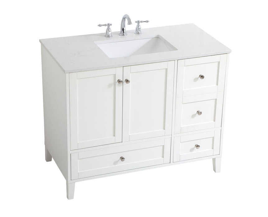 Elegant Lighting VF18042WH Single Bathroom Vanity, White