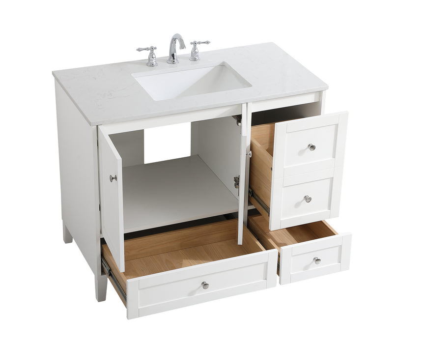 Elegant Lighting VF18042WH Single Bathroom Vanity, White