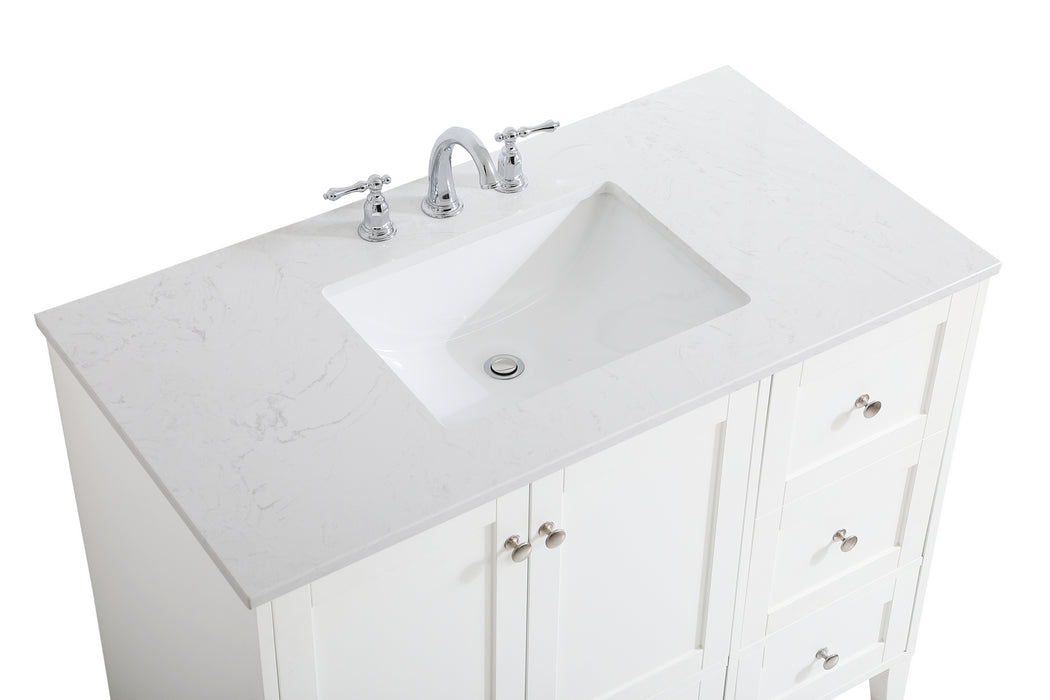 Elegant Lighting VF18042WH Single Bathroom Vanity, White