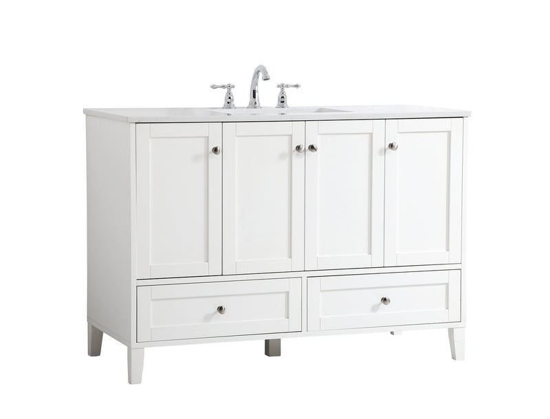 Elegant Lighting VF18048WH Single Bathroom Vanity, White