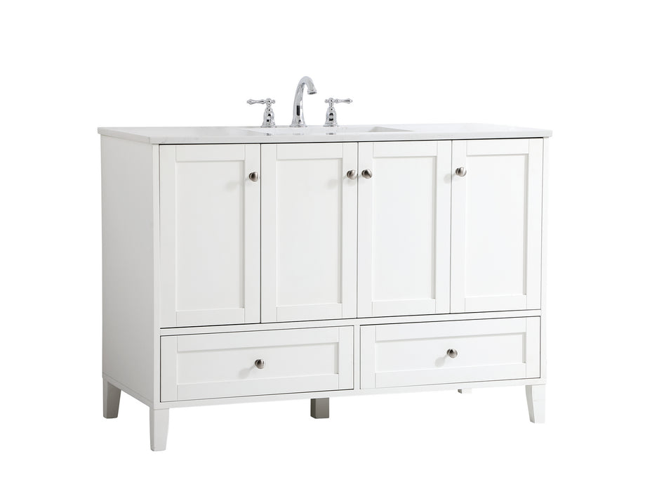 Elegant Lighting VF18048WH Single Bathroom Vanity, White
