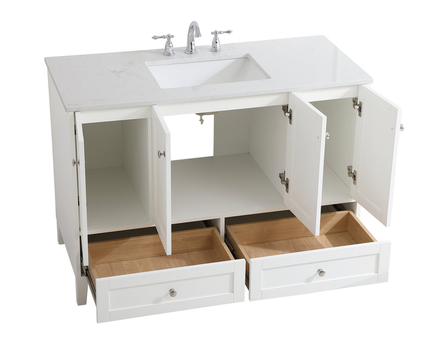 Elegant Lighting VF18048WH Single Bathroom Vanity, White